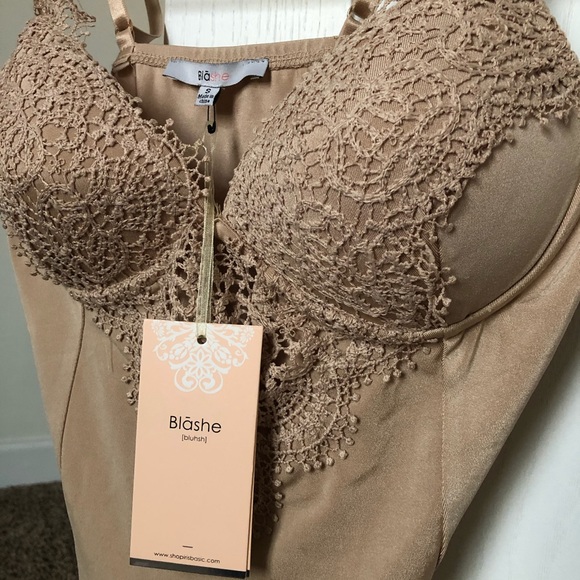 Tops - NWT Nude Lace Body Suit
